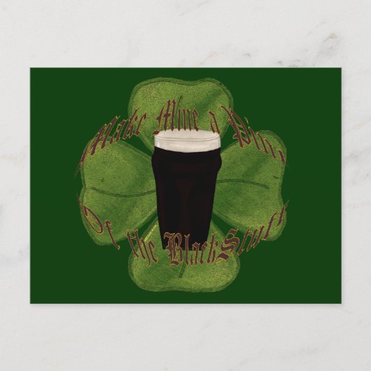 Ein Pint des Schwarzen Stuhls Postkarte (Vorderseite)