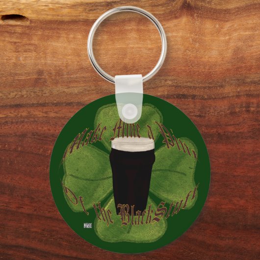 Ein Pint des Schwarzen Stuhls Schlüsselanhänger (Vorderseite)