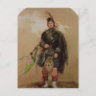 Ein Piper der 79. Highlander in Chobham Postkarte