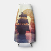 Ein Piratenschiff bei Sonnenuntergang auf einer In Flaschenkühler (Vorderseite)