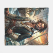 Ein Piratenschiff Fleecedecke (Vorderseite (Horizontal))