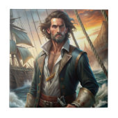 Ein Piratenschiff Fliese (Vorderseite)