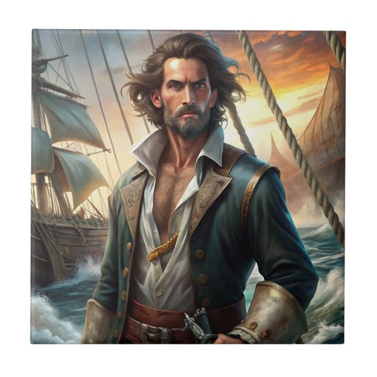 Ein Piratenschiff Fliese (Vorderseite)