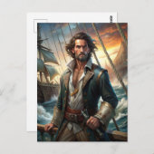Ein Piratenschiff Postkarte (Vorne/Hinten)