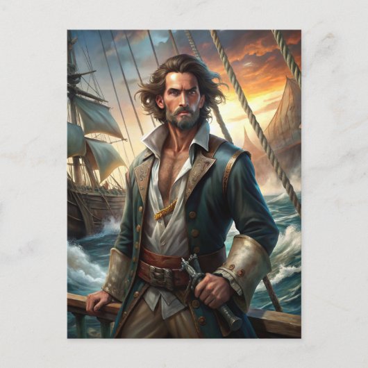 Ein Piratenschiff Postkarte (Vorderseite)