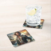 Ein Piratenschiff Rechteckiger Pappuntersetzer (Vor Ort)