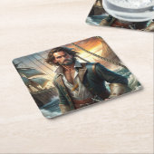 Ein Piratenschiff Rechteckiger Pappuntersetzer (angewinkelt)