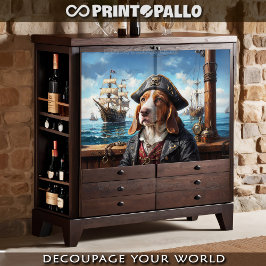 Ein Piratenwaschbecken in Meeresfarbe mit Galeon Seidenpapier