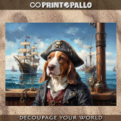 Ein Piratenwaschbecken in Meeresfarbe mit Galeon Seidenpapier