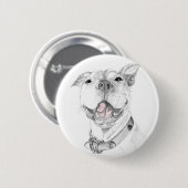Ein Pit Bull Lächeln Button (Vorne & Hinten)