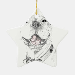 Ein Pit Bull-Lächeln Keramik Ornament