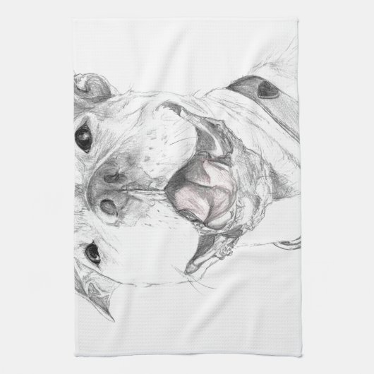 Ein Pitbull-Lächeln Geschirrtuch (Vertikal)