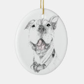 Ein Pitbull-Lächeln Keramik Ornament (Rechts)