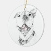 Ein Pitbull-Lächeln Keramik Ornament (Links)
