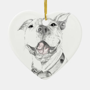 Ein Pitbull-Lächeln Keramik Ornament