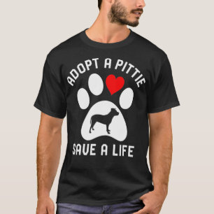 Ein Pittie adoptiere einen lebensrettenden Pitbull T-Shirt