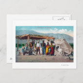 Ein Piute-Indisches Lager mit EinheimischenNevada Postkarte (Vorne/Hinten)