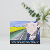 Ein Pkw für jedes Schwein Postkarte (Stehend Vorderseite)