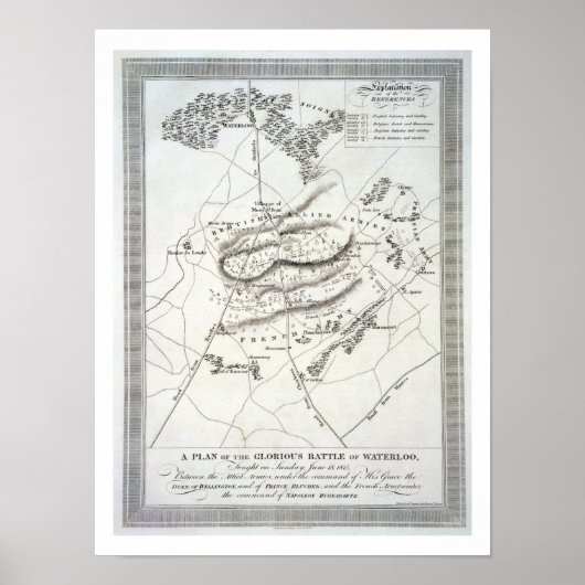 Ein Plan der glorreichen Schlacht von Waterloo (en Poster (Vorne)