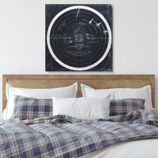 Ein Plan oder eine Karte des Sonnensystems Wrapped Leinwanddruck (Insitu (Schlafzimmer))