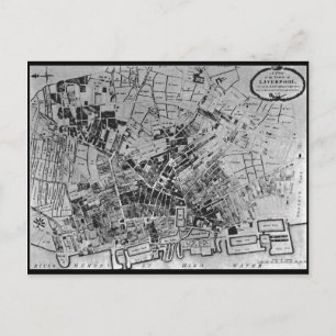 Ein Plan von Liverpool aus dem Jahr 1796 Postkarte