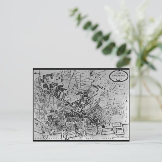 Ein Plan von Liverpool von 1796 Postkarte (Stehend Vorderseite)