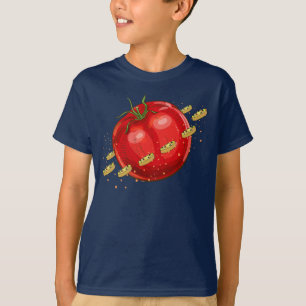 Ein Planet der Tomaten mit Pizzen um ihn herum T-Shirt
