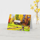 Ein Planwagen in einer Fall-Einstellung in Karte (Gelbe Blume)