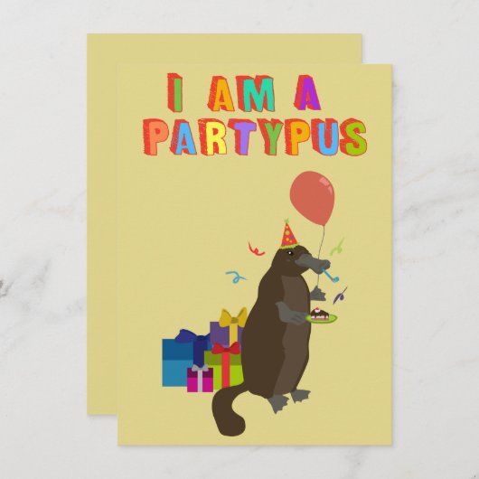 Ein platypus das Liebe zum Party Einladung (Vorne/Hinten)