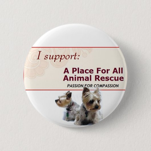 Ein Platz für allen Tierrettungsknopf Button (Vorderseite)