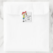 Ein Plus-Kind Quadratischer Aufkleber (Tasche)