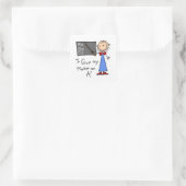 Ein Plus-Lehrer Quadratischer Aufkleber (Tasche)