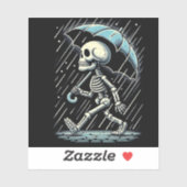 Ein pluviophiles Skelett in Paris Aufkleber (Blatt)