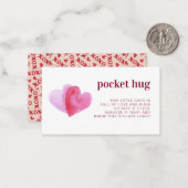 Ein Pocket Hug | Wasserfarbenherzen Mitteilungskarte (Vorderseite/Rückseite Beispiel)