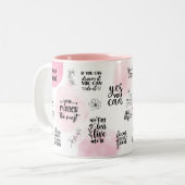 Ein Pokal der Positivität, Affirmations-Tasse Zweifarbige Tasse (Vorderseite Links)