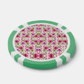Ein Pokerchip mit Blumenmuster in Rosa  Pokerchips (Einzeln)