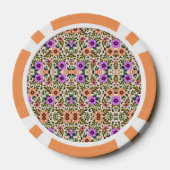 Ein Pokerchip mit einem komplizierten Blumenmuster Pokerchips (Rückseite)