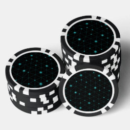 Ein Pokerchip mit einem schlanken Design zeigt ein Pokerchips