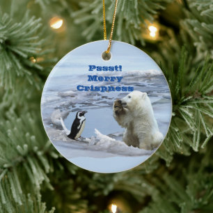 Ein Polar Bären Weihnachten Keramik Ornament