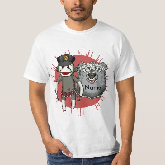 Ein Polizeibeamter der Socken-Affe-T - Shirt (Vorderseite)