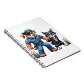 ein Polizeihund und eine gemeine Katze - Spaß Notizblock (Rechte Seite)