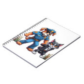 ein Polizeihund und eine gemeine Katze - Spaß Notizblock (Linke Seite)