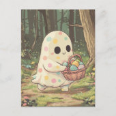 Ein Polka Dot Ghost mit einem Korb von Eiern Postkarte (Vorderseite)