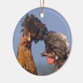 Ein polnisches Huhn-Weihnachten Keramik Ornament (Links)