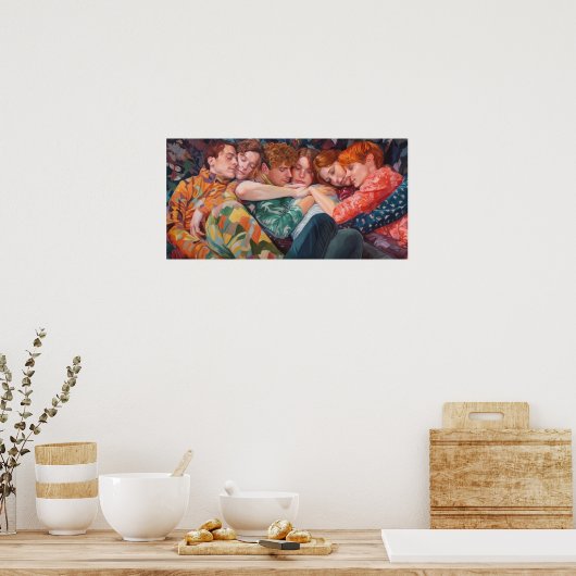 Ein Poly-Pajama-Welpenstapel Poster (Küche)