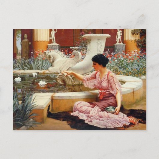 Ein Pompejanischer Garten - Godward Postkarte (Vorderseite)