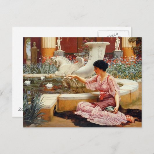 Ein Pompejischer Garten - Godward Postkarte (Vorne/Hinten)