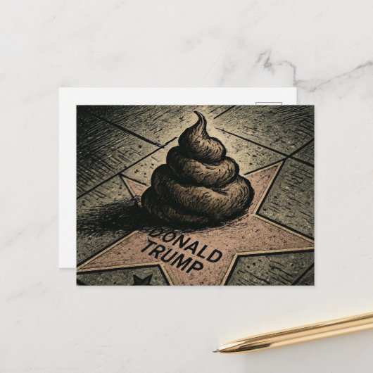 Ein Poo auf einem Stern Postkarte (Vorderseite/Rückseite Beispiel)