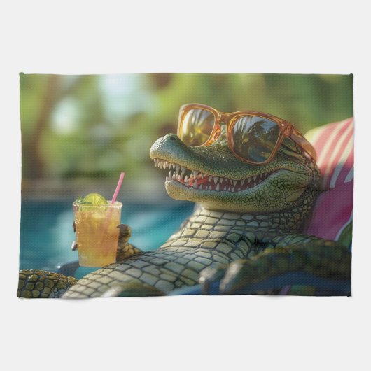 Ein Poolside-Cocktail für den Musiker Geschirrtuch (Horizontal)