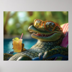 Ein Poolside-Cocktail für den Musiker Poster